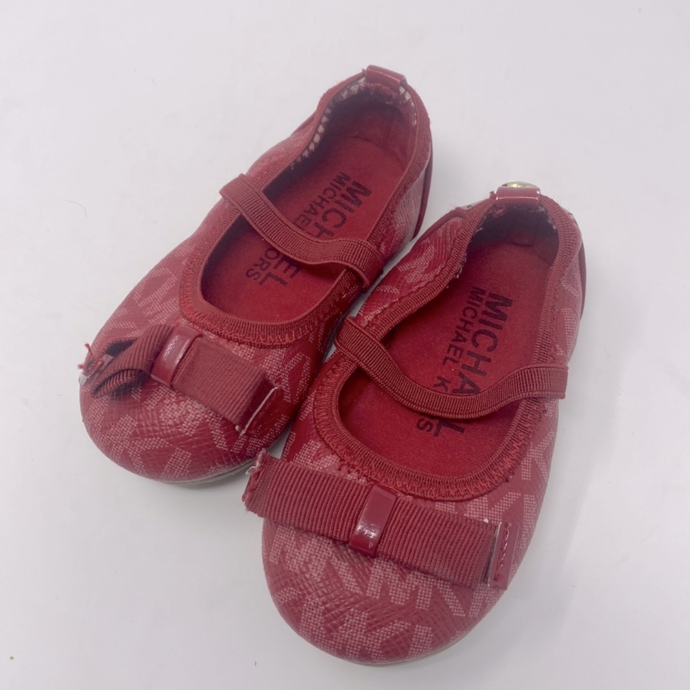 Micheal by Micheal Kors Red Close Toe Mary Jane Flats Baby Girl’s Size 3